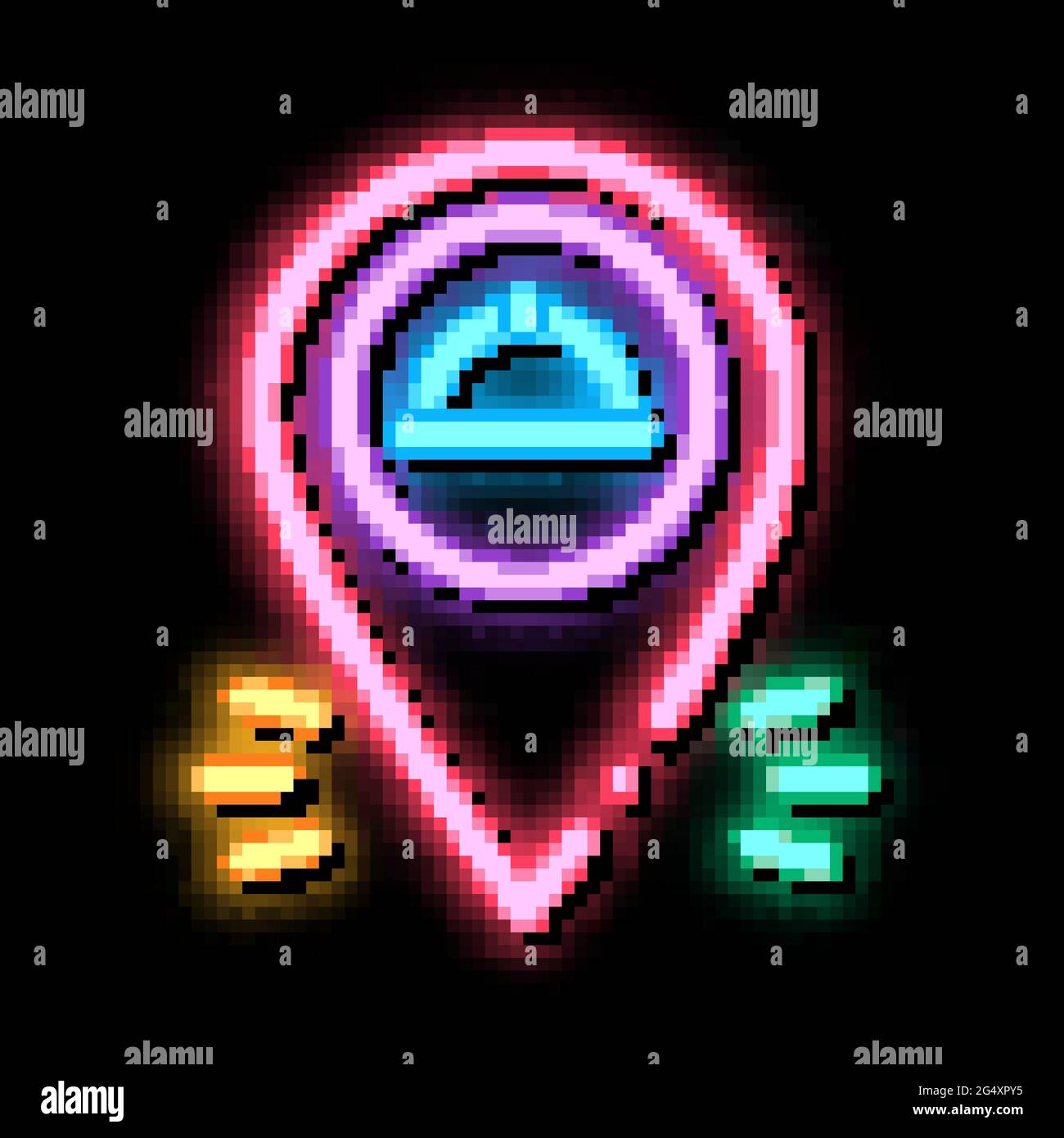 food delivery gps mark neon glow icon illustration Stock Vector Image ...
