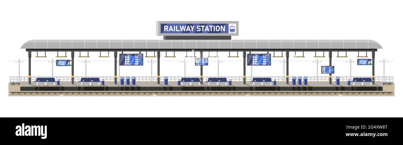 Modern Railway Station for High Speed Train Stock Vector