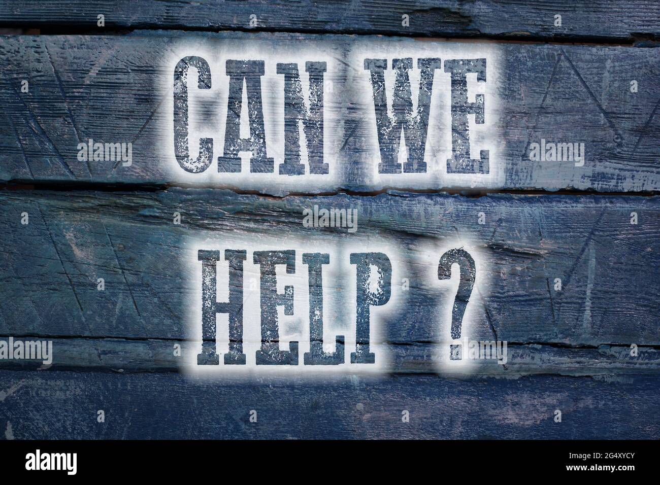 Can We Help Concept text on background Stock Photo