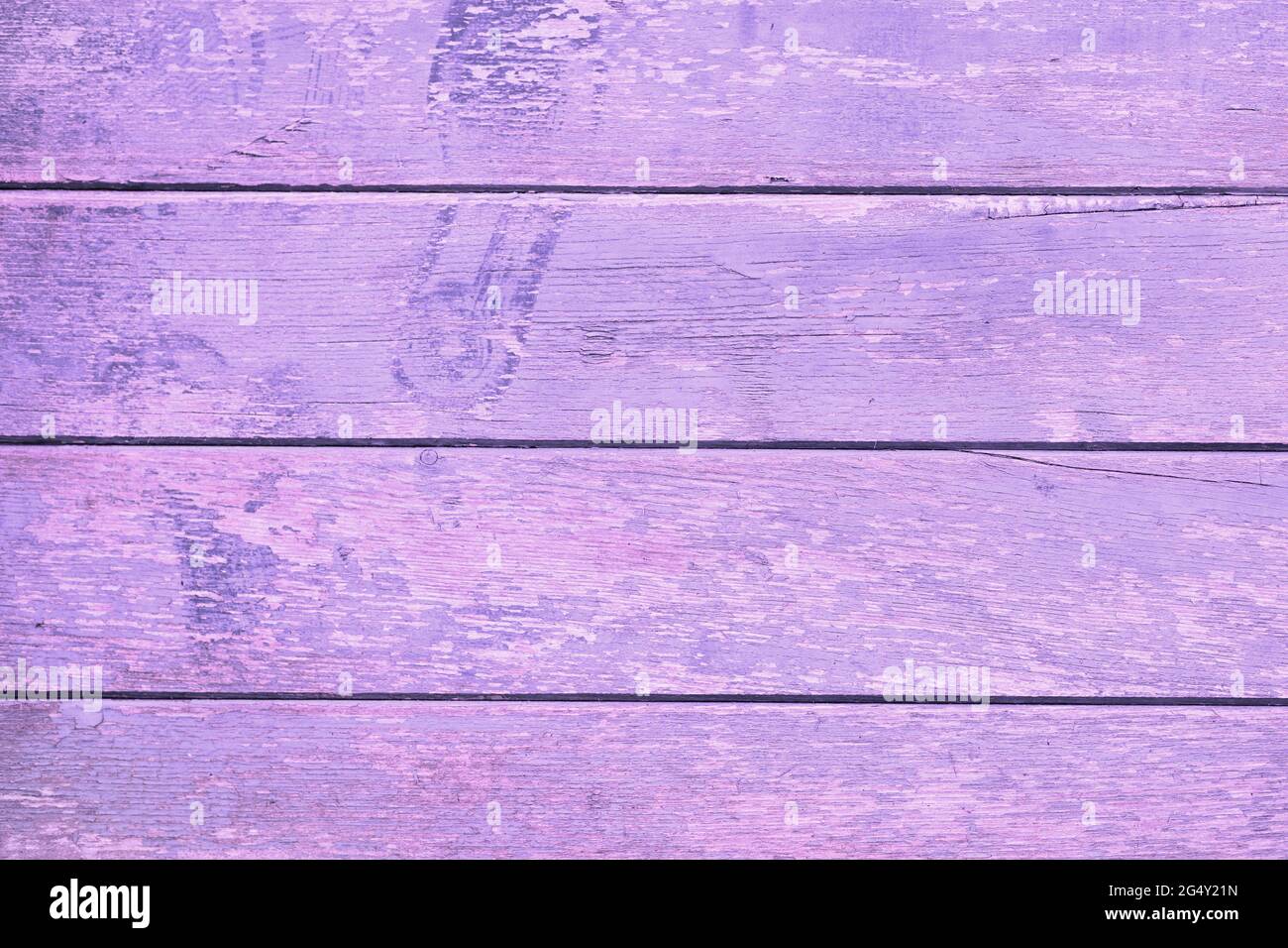 Background with horizontal old wooden planks with chipped paint Stock Photo