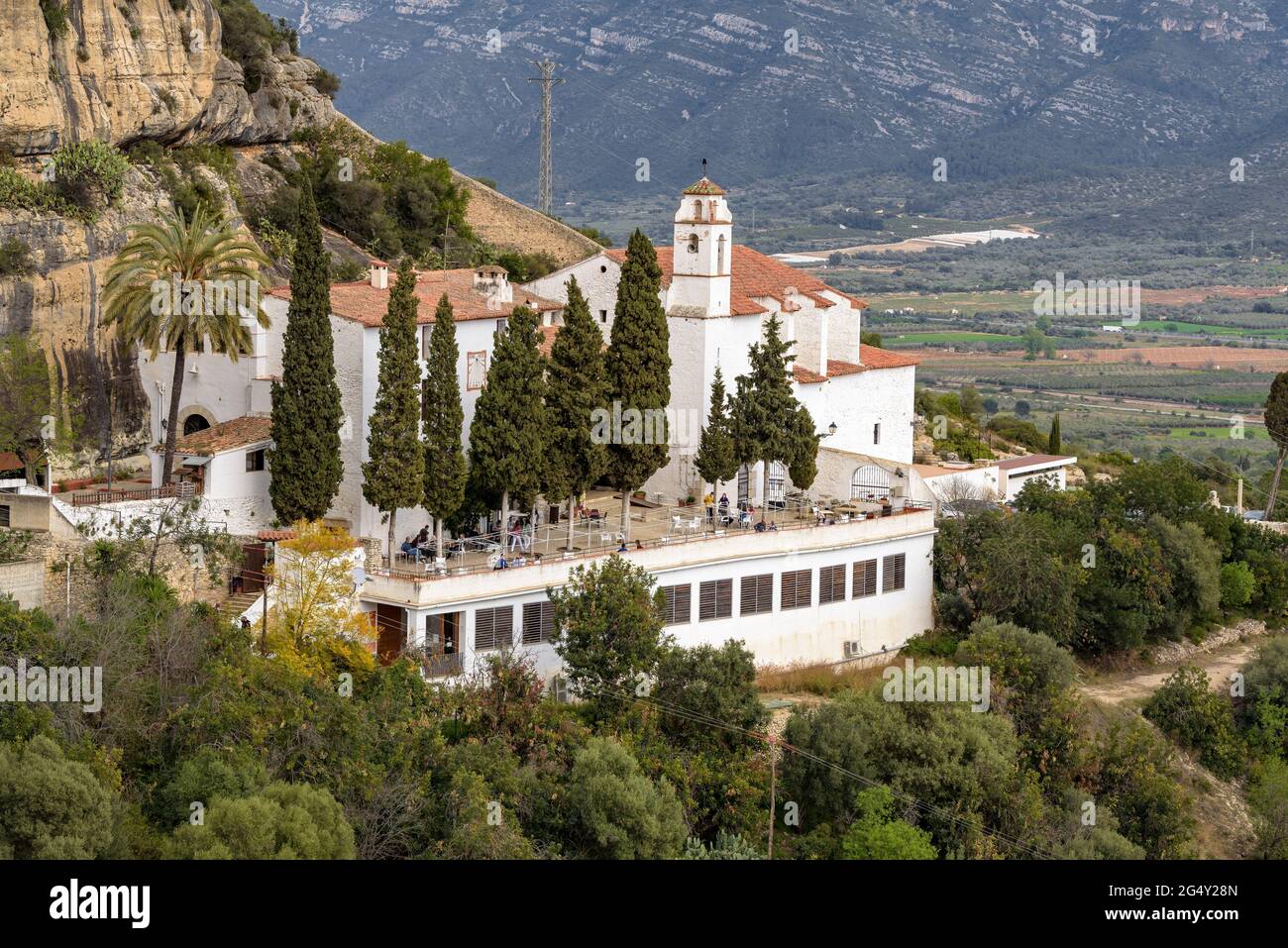 La Pietat Hermitage (the piety) in the Godall mountain range ...