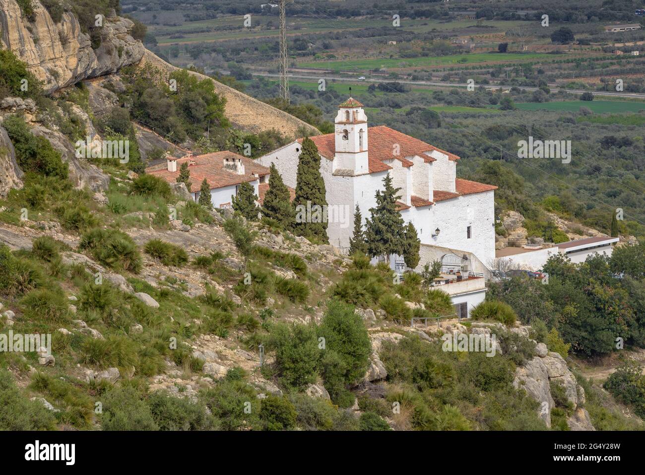 La Pietat Hermitage (the piety) in the Godall mountain range ...