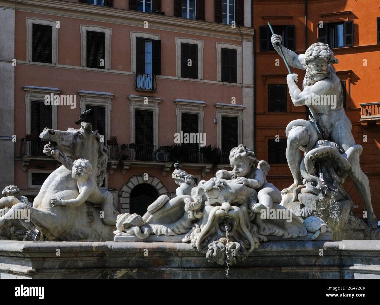 Statue in Navona Square in Rome, Italy Stock Photo
