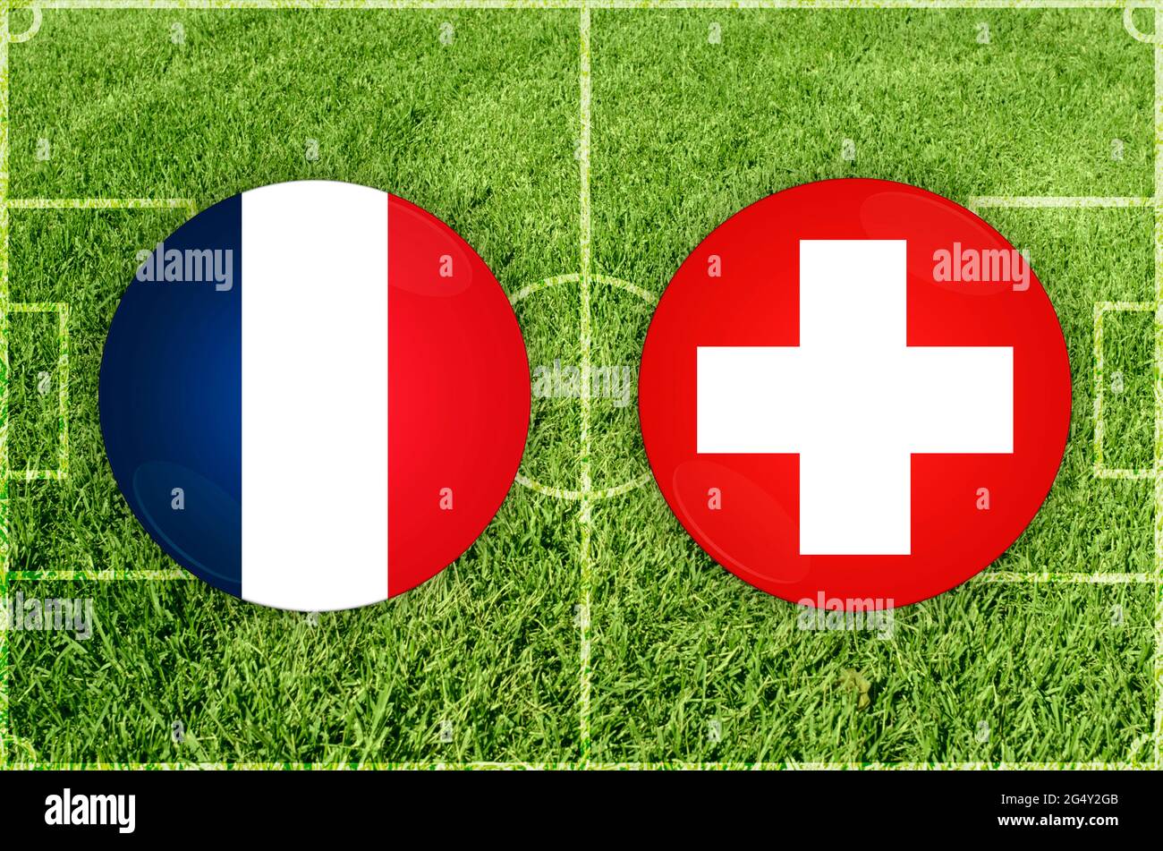 Concept for Football match France vs Switzerland Stock Photo Alamy