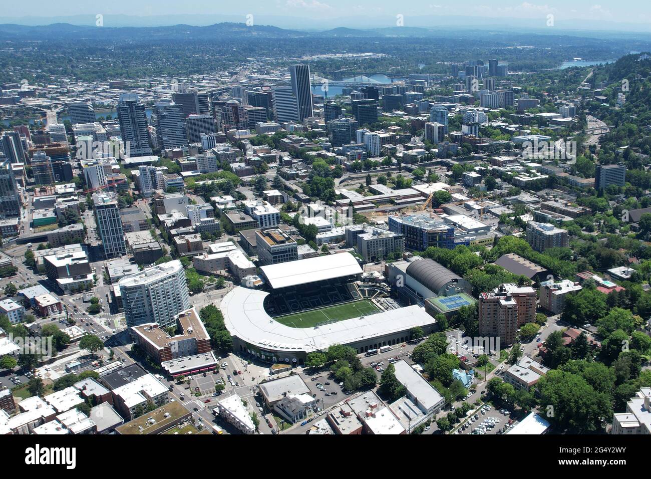 A general view of the Moda Center, Wednesday, June 23, 2021, in Portland,  Ore. The arena is the home of the Portland Trail Blazers Stock Photo - Alamy