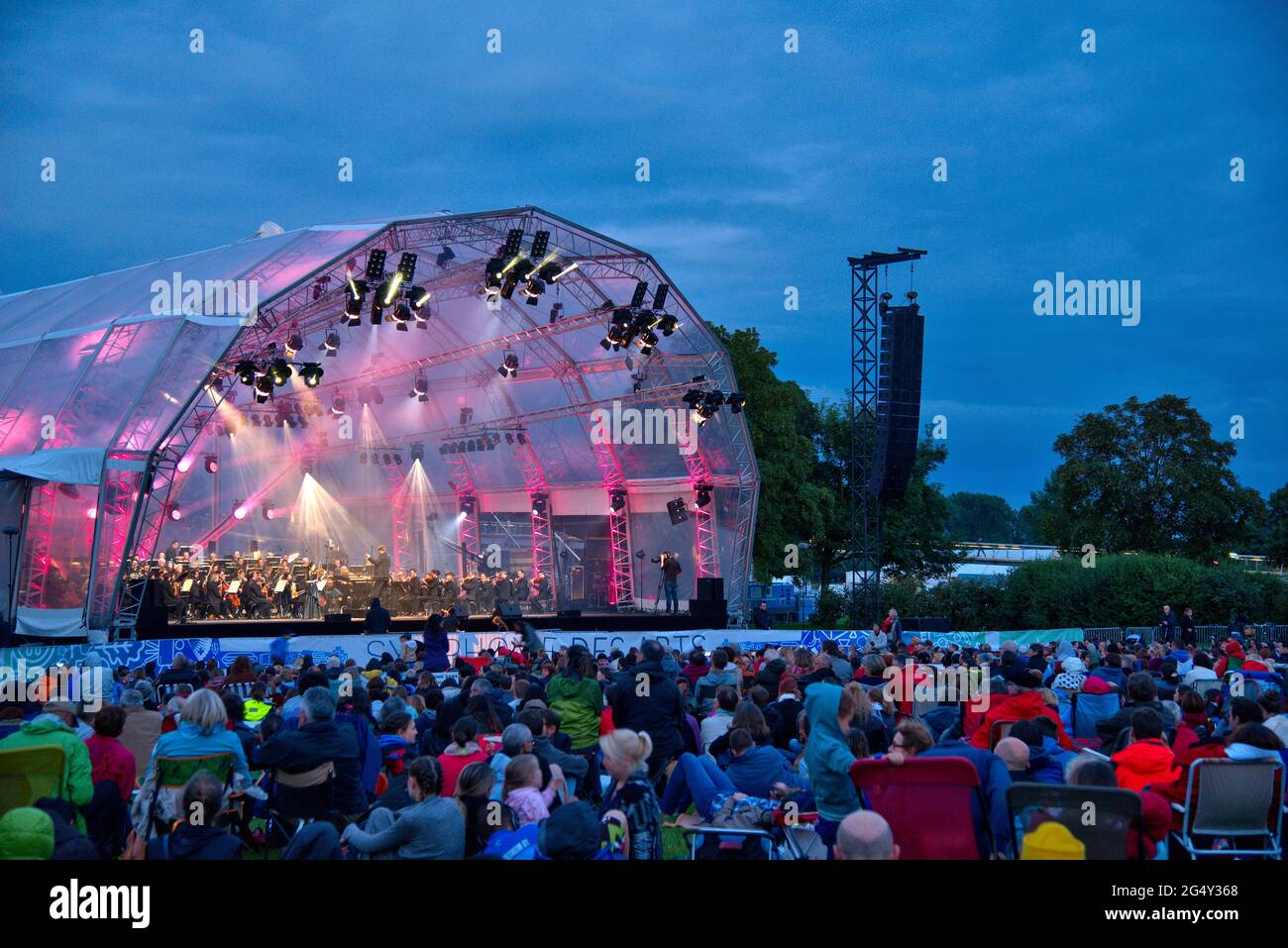FRANCE, BAS-RHIN (67), STRASBOURG, GARDEN OF THE TWO SHORES, SYMPHONY OF  THE TWO RIVES (CONCERT OF THE PHILHARMONIC ORCHESTRA OF STRASBOURG Stock  Photo - Alamy