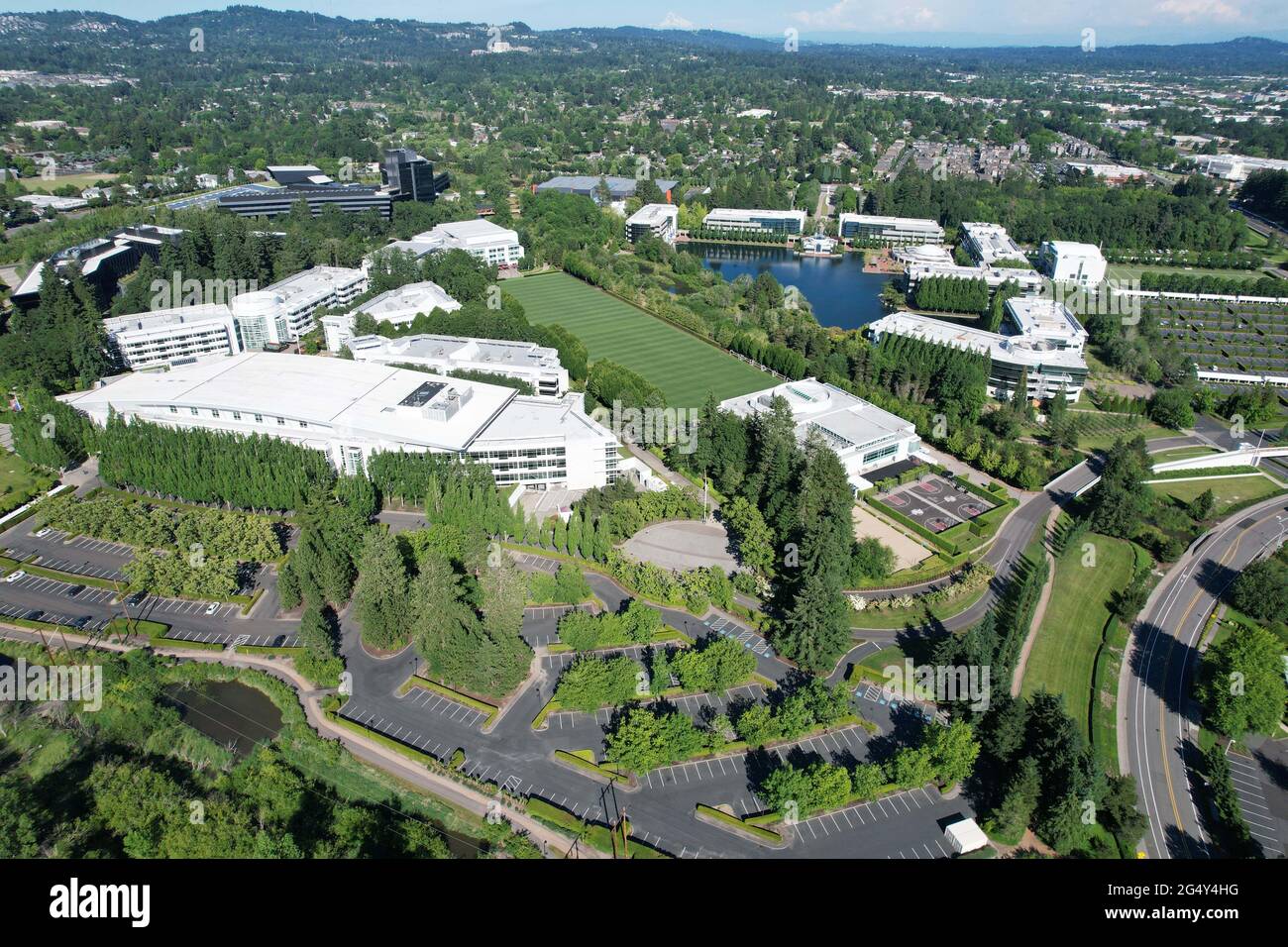 An aerial view of the Nike World Headquarters, Wednesday, June 23, 2021, in  Beaverton, Ore Stock Photo - Alamy