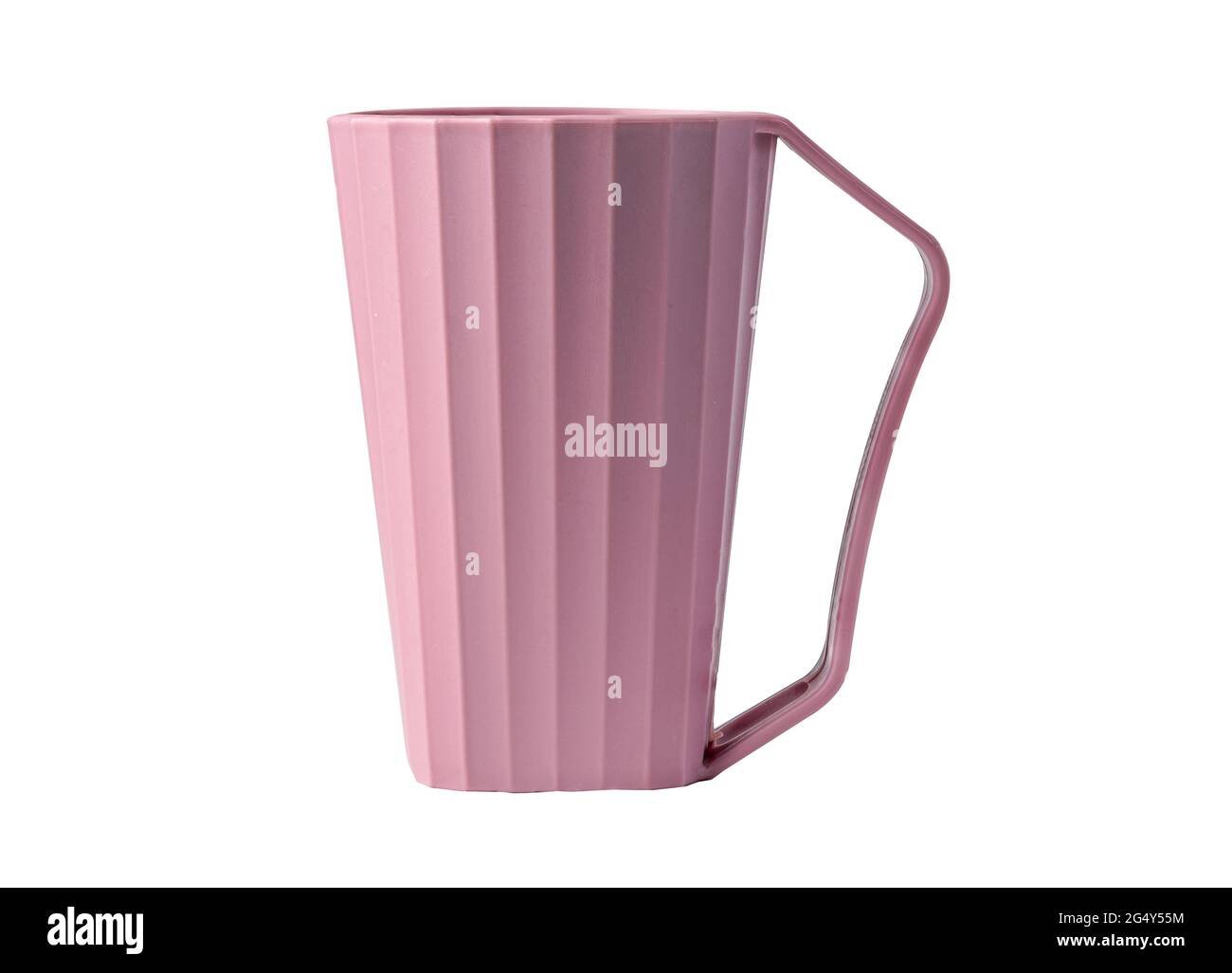 Pink plastic cup isolated on white background with clipping path. Stock Photo