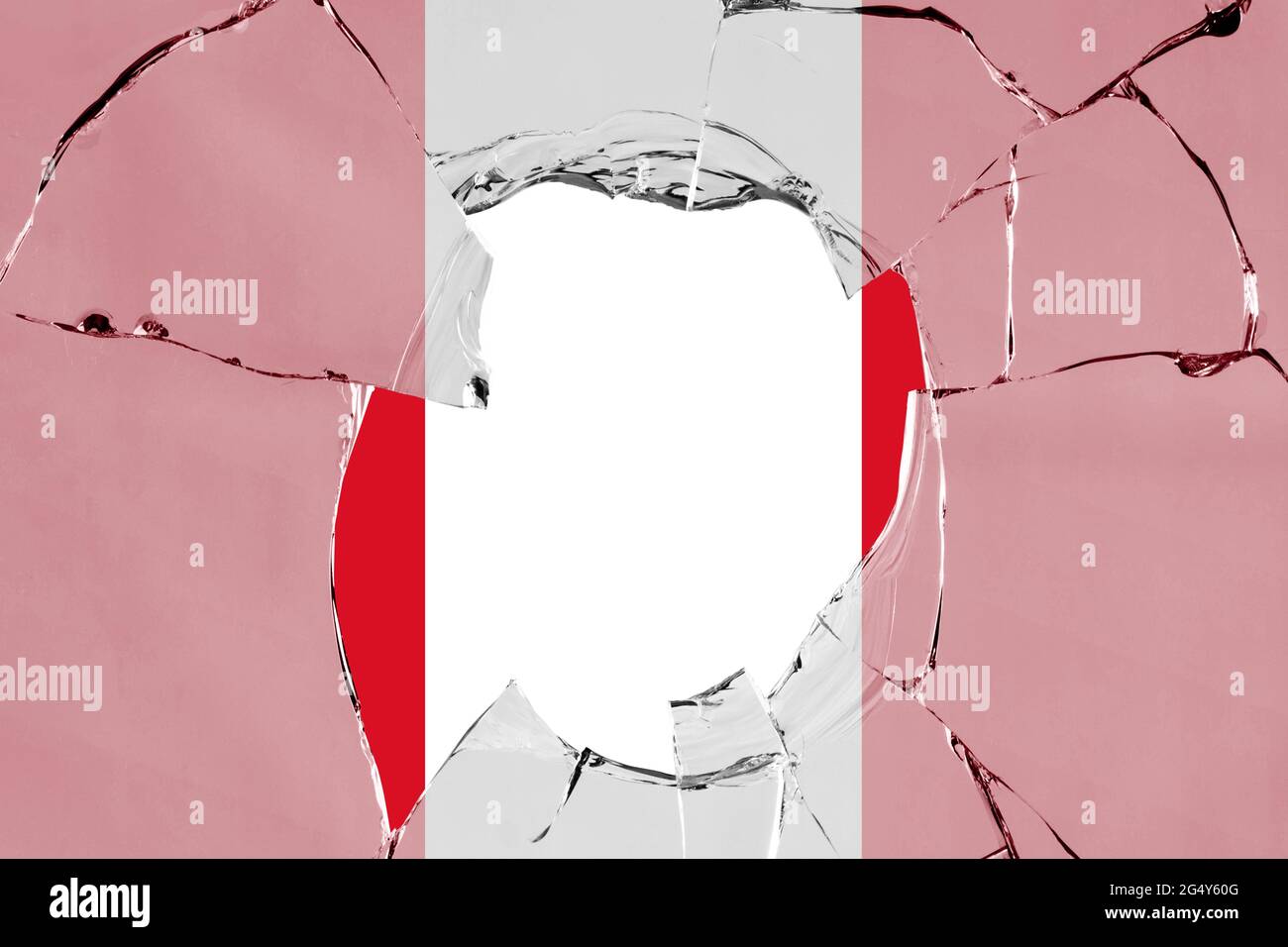 3D Flag of Peru on a glass breakage Stock Photo - Alamy