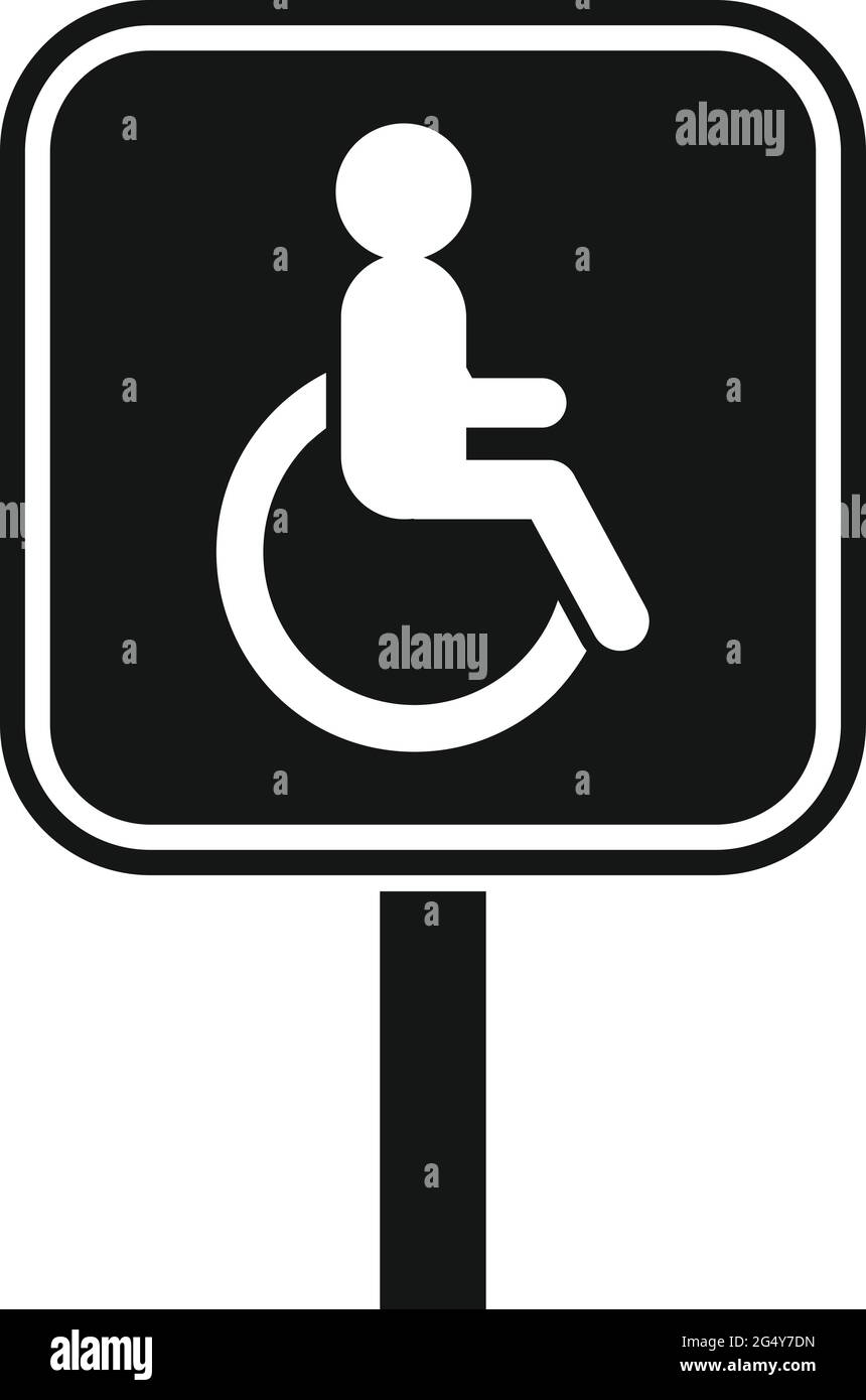 Handicapped road sign icon, simple style Stock Vector