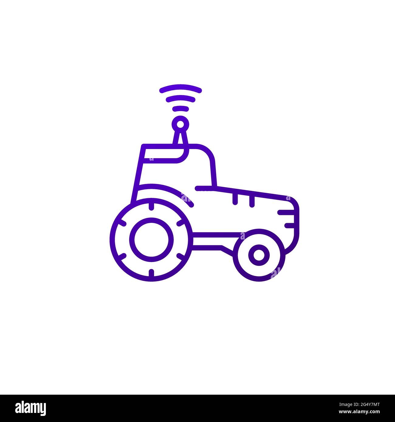 autonomous tractor, agrimotor line icon Stock Vector
