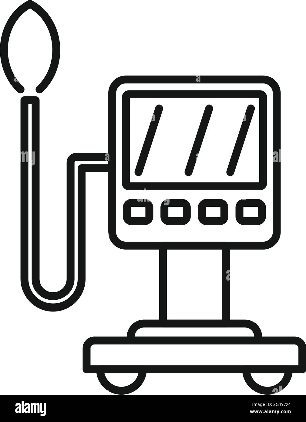 Heart rate monitor icon, outline style Stock Vector Image & Art - Alamy