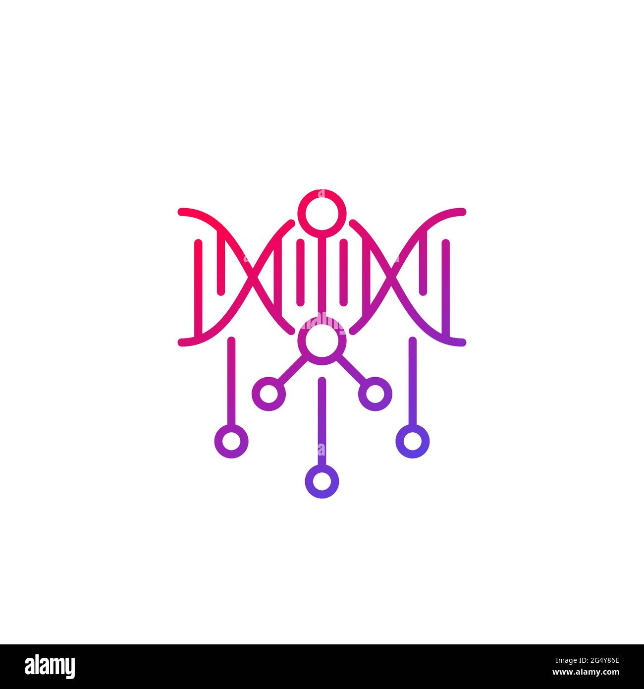 dna modification line icon on white Stock Vector