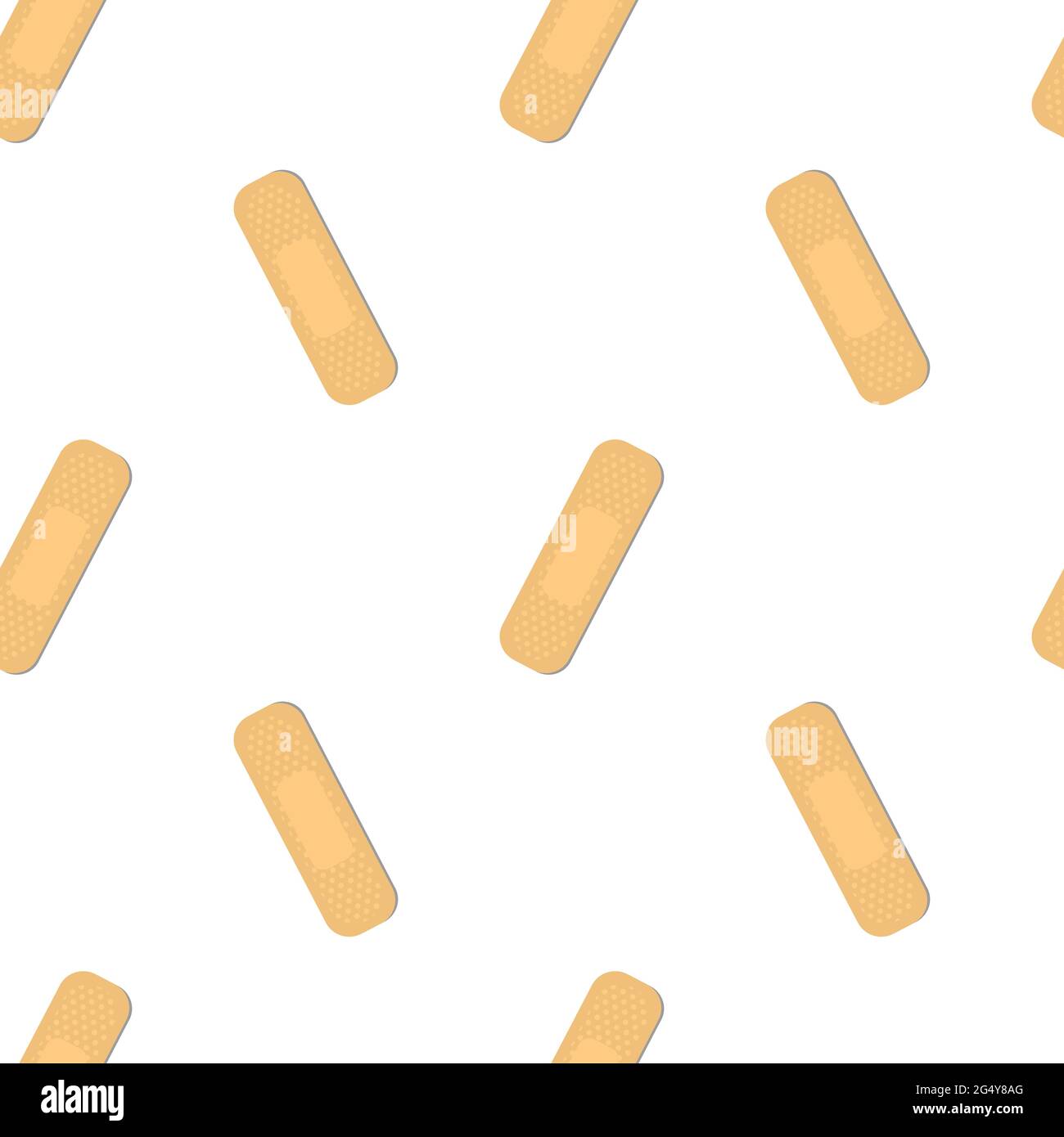 Seamless pattern with sticking plasters. Medical patch repeat texture. On white background. Stock Vector