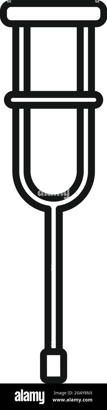 Metal crutches icon, outline style Stock Vector
