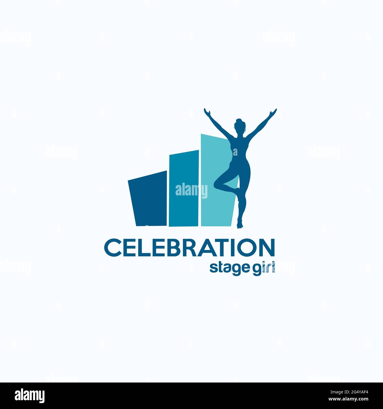 celebration stage girl logo exclusive design inspiration Stock Vector