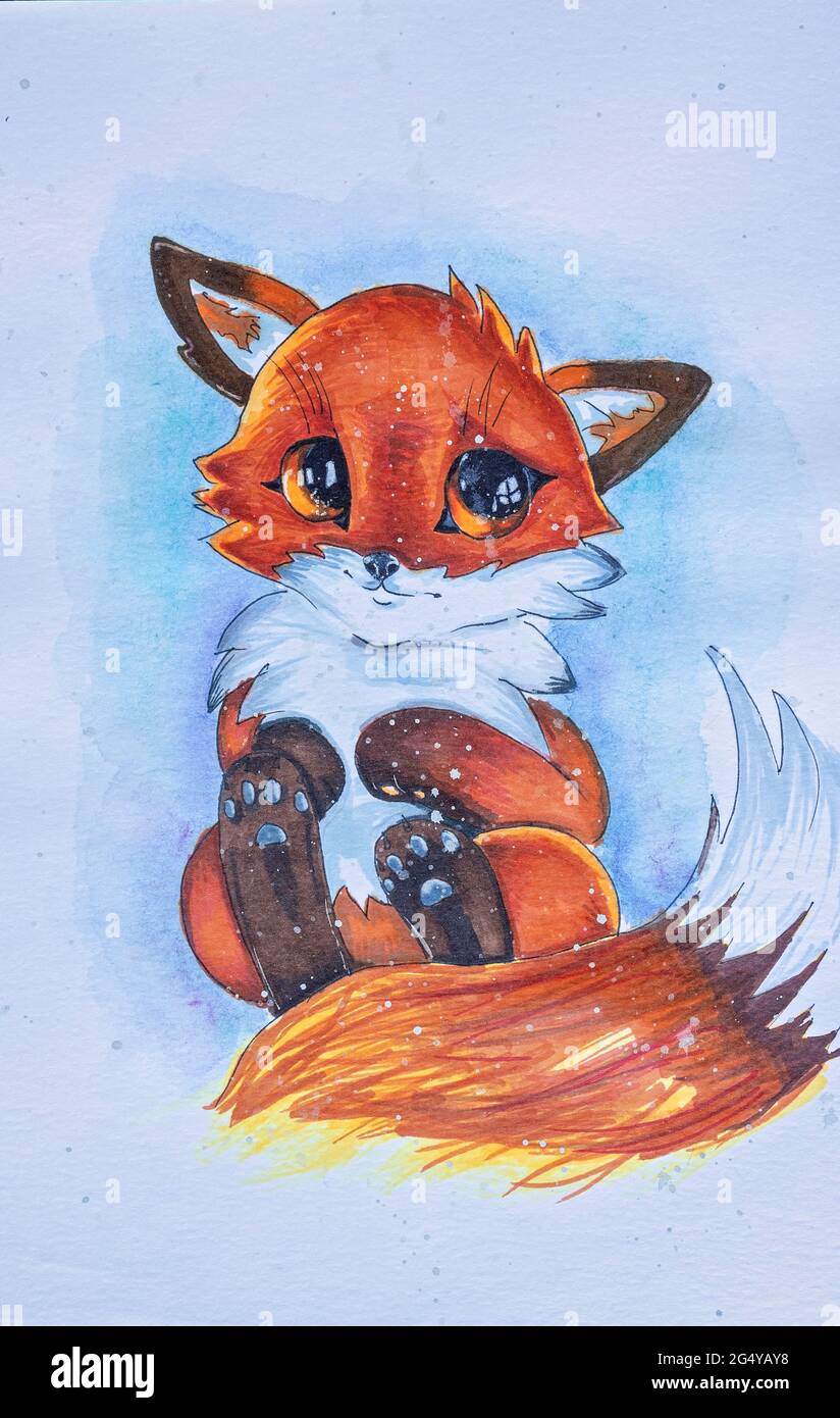 foxes drawing cute