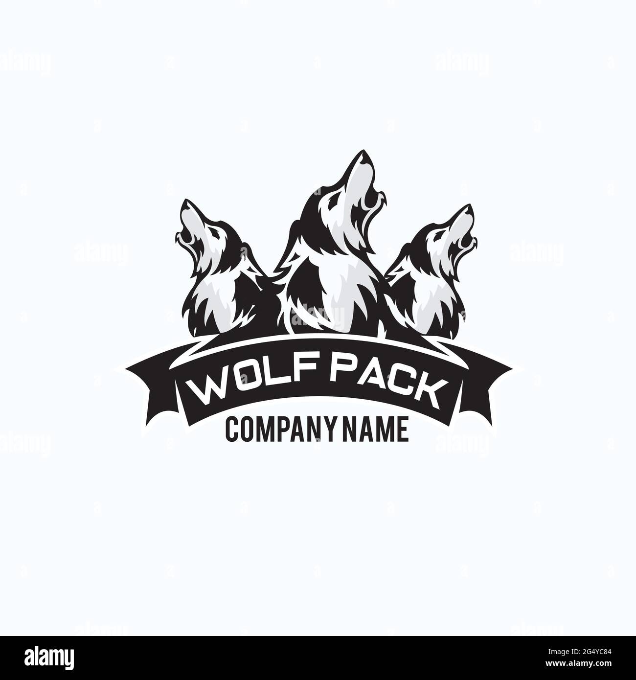 wolf pack exclusive logo Stock Vector