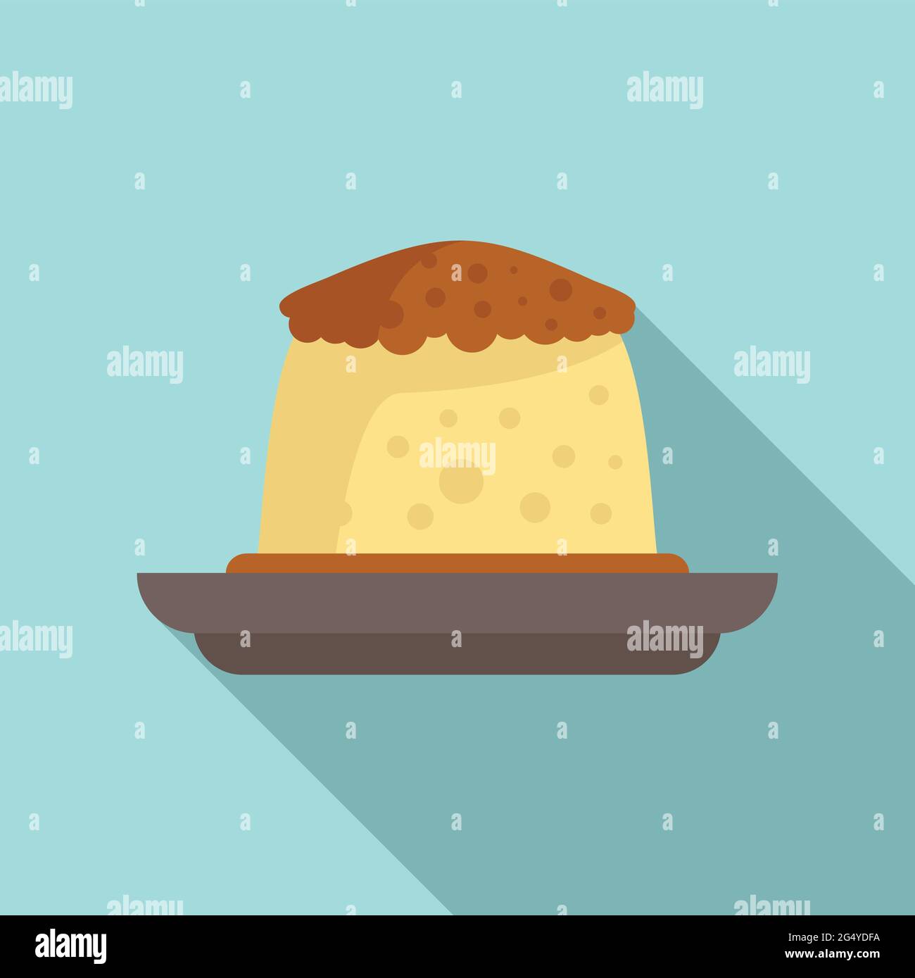 Greece food cake icon, flat style Stock Vector