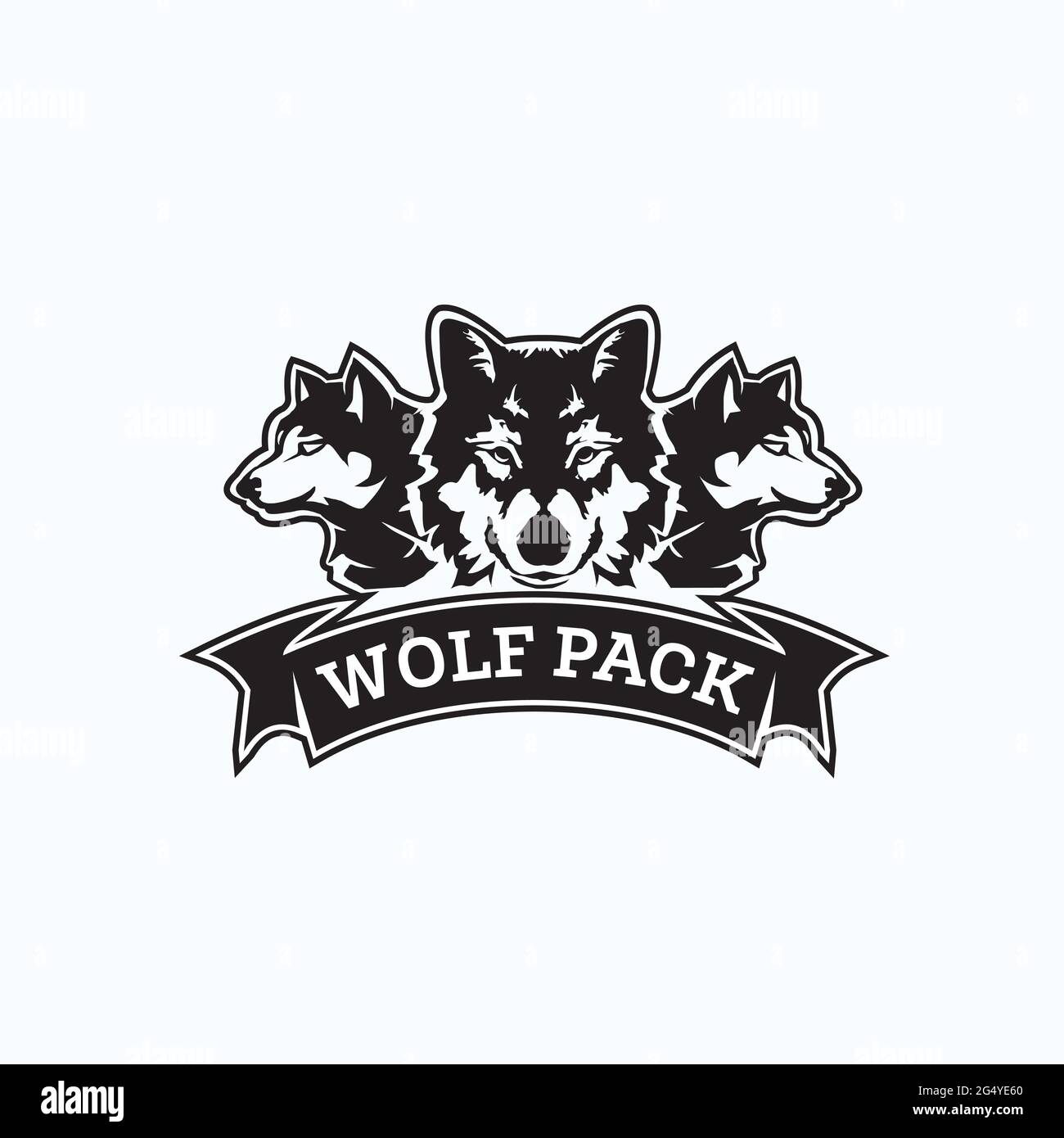 wolf pack exclusive logo Stock Vector