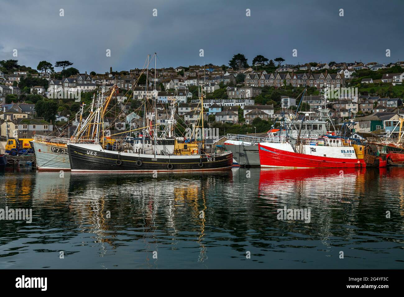 Newlyn Harbour; Fishing Boats; Cornwall; UK Stock Photo