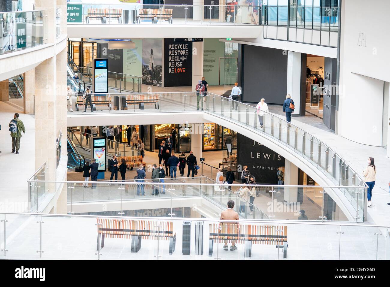 The main retail space inside the St James Quarter shopping centre in