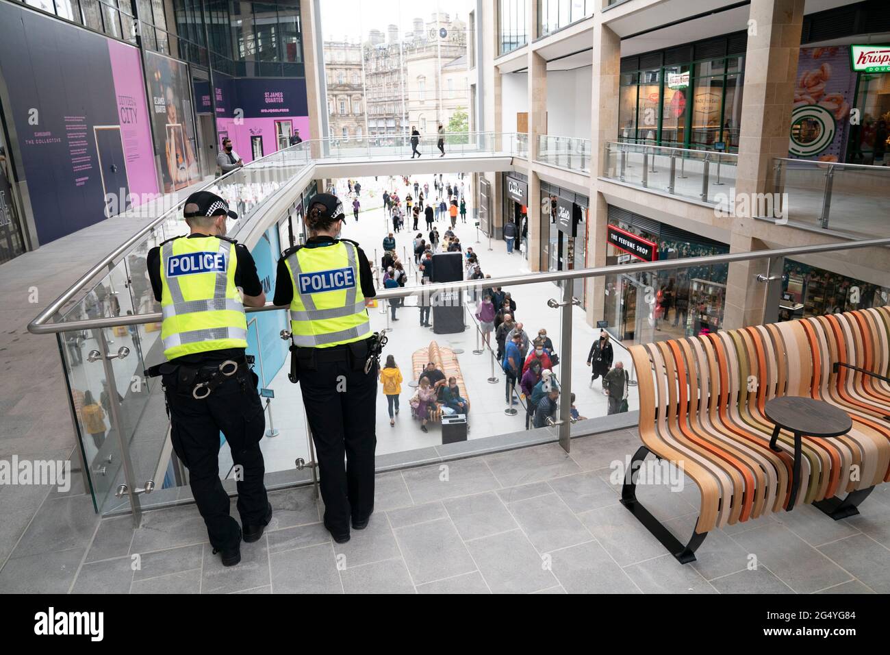 The main retail space inside the St James Quarter shopping centre in