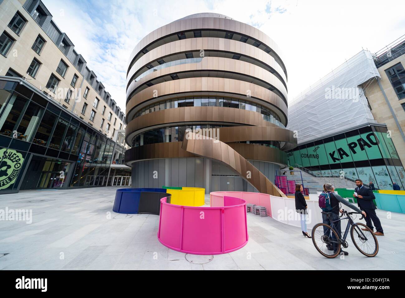 Edinburgh, Scotland, UK. 24 June 2021. First images of the new St James Quarter which opened this morning in Edinburgh. The large retail and residential complex replaced the St James Centre which occupied the site for many years. Pic; Exterior of the new W Edinburgh Hotel. Iain Masterton/Alamy Live News Stock Photo