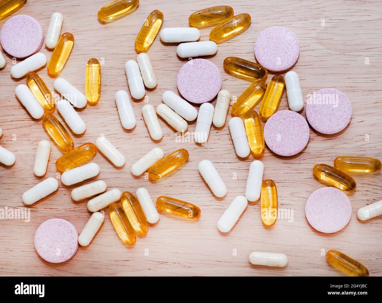different vitamins and supplements for healthy lifestyle Stock Photo