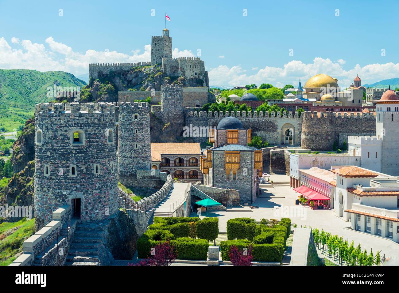 Rabat medieval castle in Akhaltsikhe is famous georgian touristic places at sunny day, Georgia Stock Photo