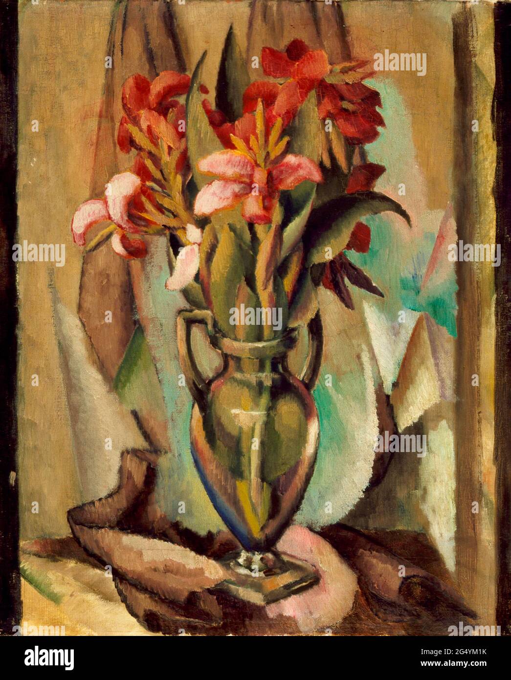 Edward Middleton Manigault artwork entitled Flowers in a Handled Vase. Stock Photo
