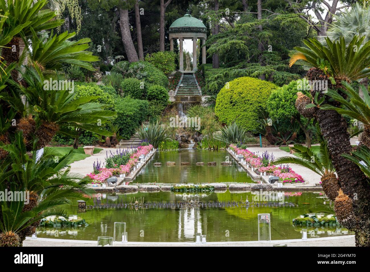 FRANCE, ALPES-MARITIMES (06) SAINT-JEAN-CAP-FERRAT, VILLA EPHRUSSI DE ROTHSCHILD, DECO FLAMME Stock Photo