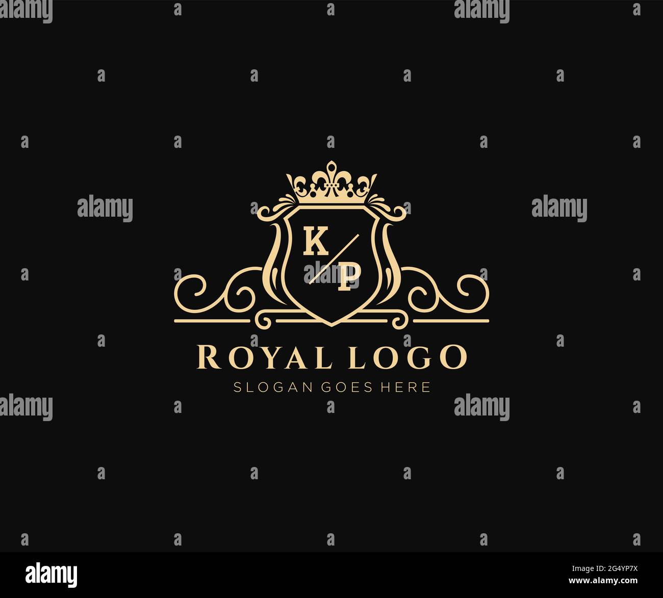 Kp Letter Luxurious Brand Logo Template For Restaurant Royalty Boutique Cafe Hotel Heraldic Jewelry Fashion And Other Vector Illustration Stock Vector Image Art Alamy