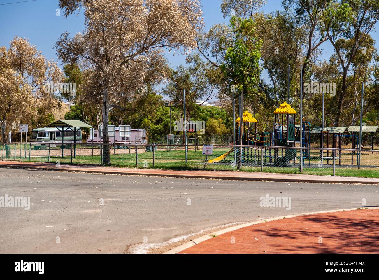 MEMORIAL PARK, MARBLE BAR TOWN, MARBLE BAR, PILBARA, WESTERN AUSTRALIA, AUSTRALIA Stock Photo MEMORIAL PARK, MARBLE BAR TOWN, MARBLE BAR, PILBARA, WESTERN AUSTRALIA, AUSTRALIA Stock Photo