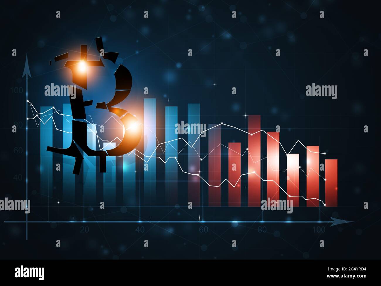 bitcoin price fall business concept web crypto currency background Stock  Photo - Alamy