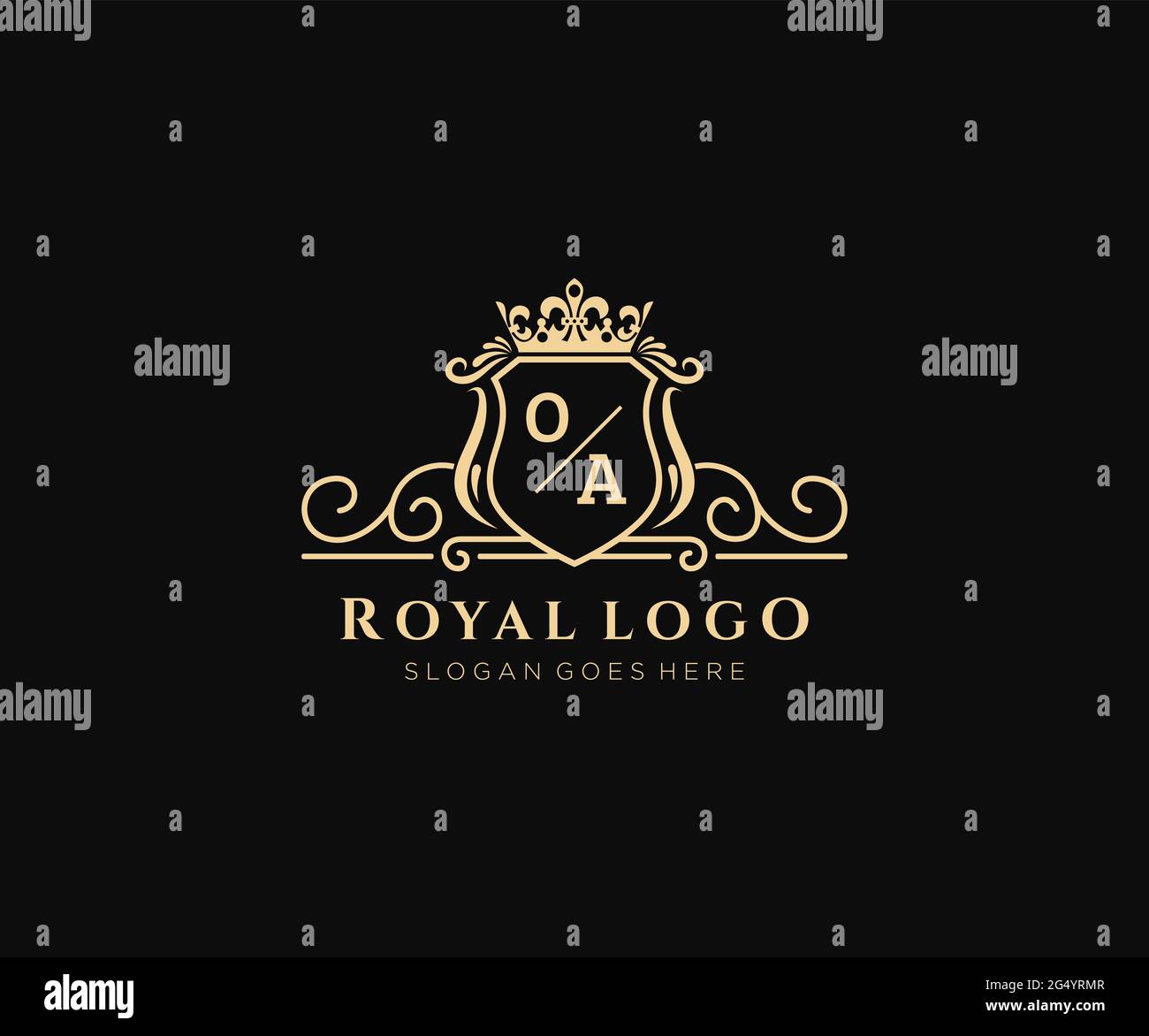 OA Letter Luxurious Brand Logo Template, for Restaurant, Royalty ...