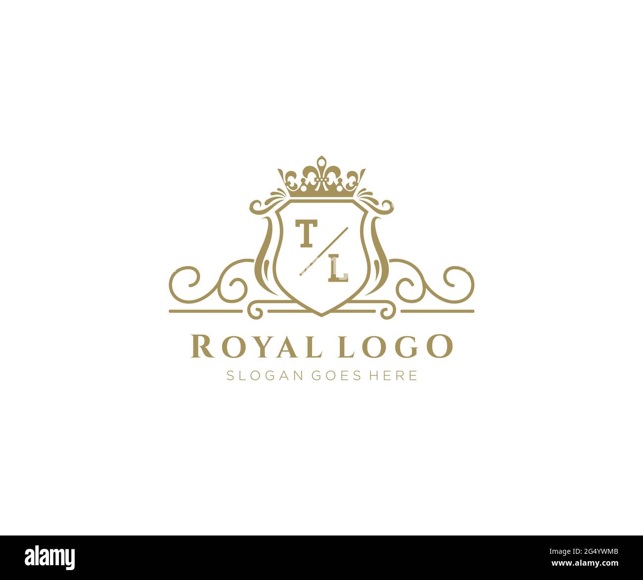 TL Letter Luxurious Brand Logo Template, for Restaurant, Royalty, Boutique, Cafe, Hotel, Heraldic, Jewelry, Fashion and other vector illustration. Stock Vector