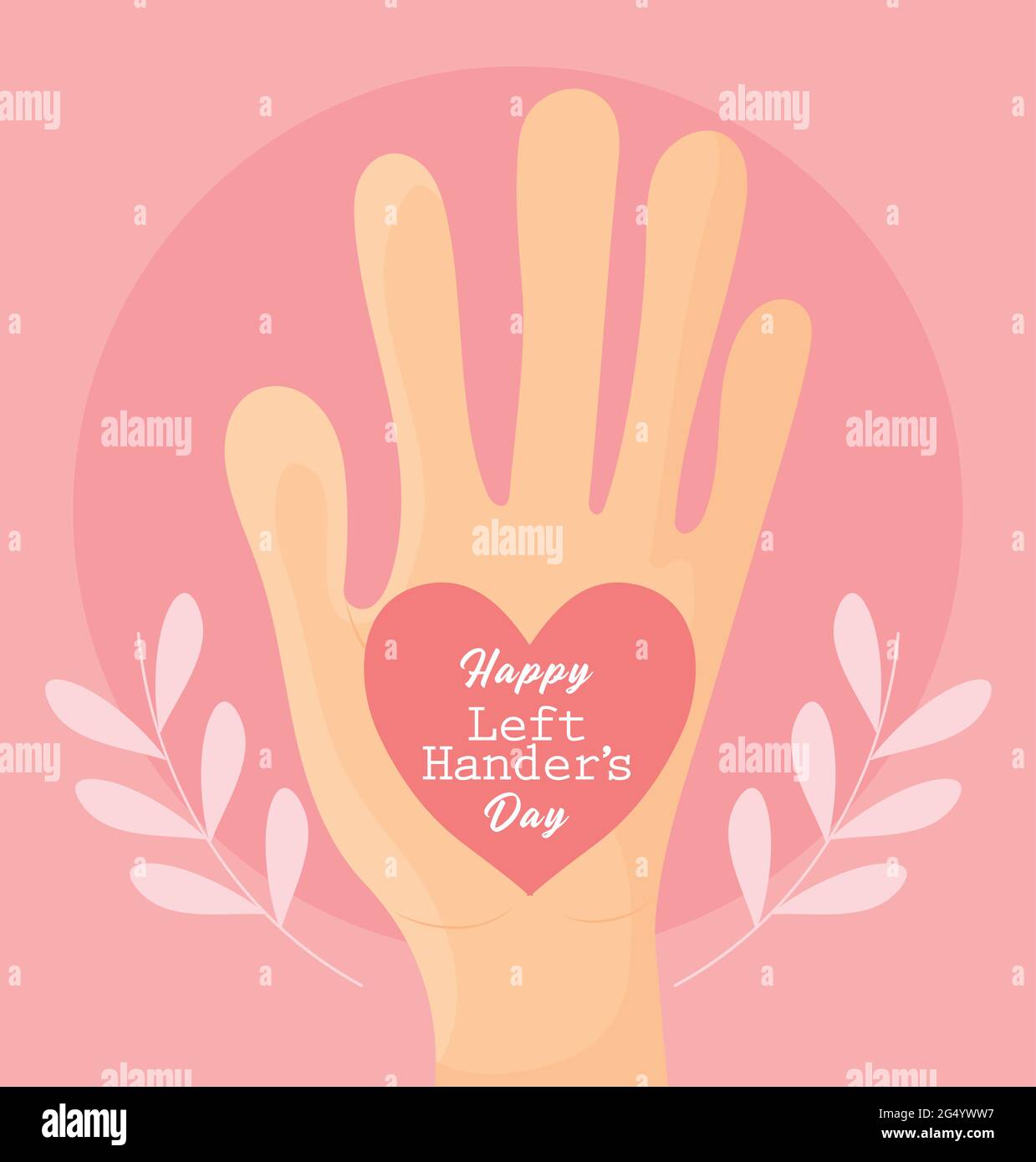 happy left handers day card Stock Vector