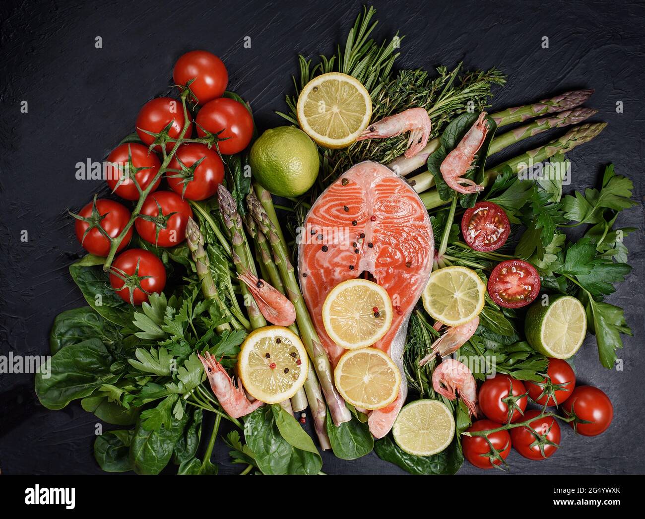 Healthy food for ketogenic diet concept on black background. Foods high