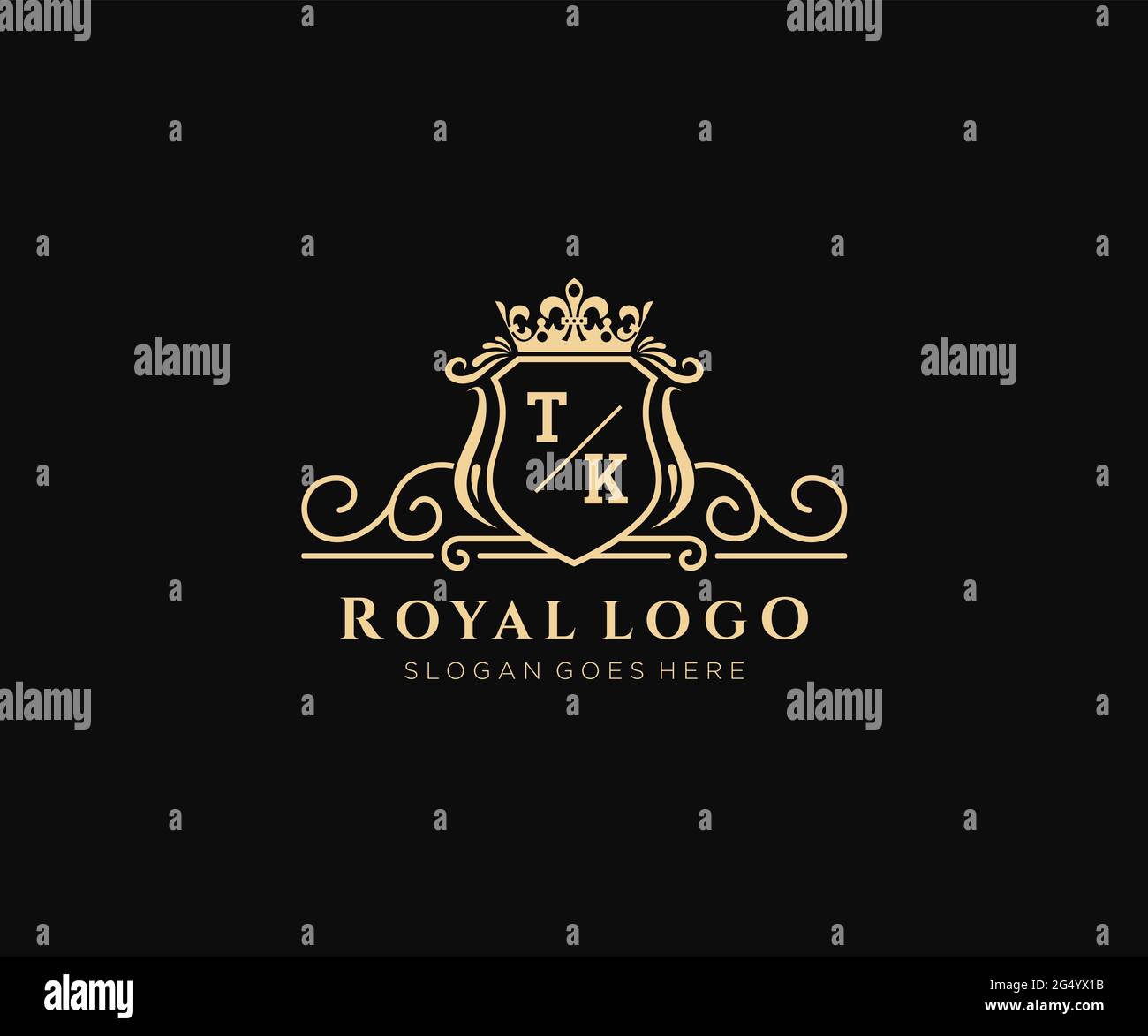 TK Letter Luxurious Brand Logo Template, for Restaurant, Royalty ...