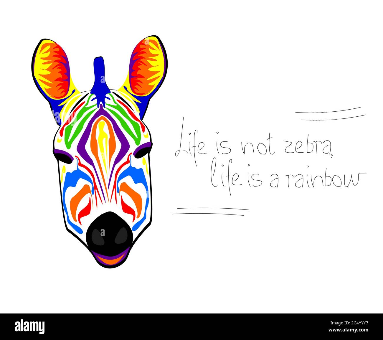 Zebra rainbow head vector in beautiful style Stock Vector