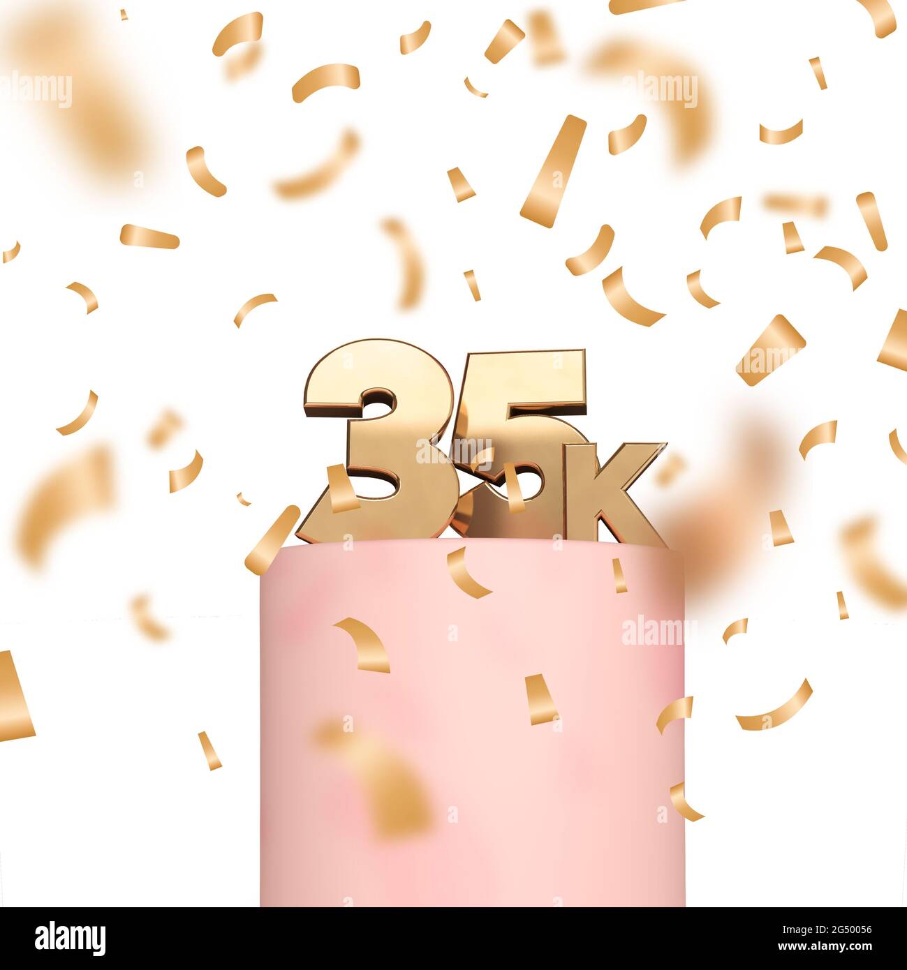 35k social media followers or subscribers celebration background. 3D Rendering Stock Photo