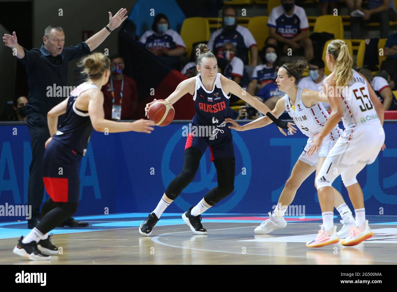 Raisa MUSINA of Russie during the FIBA Women's EuroBasket 2021,  quarter-finals basketball match between Belgium