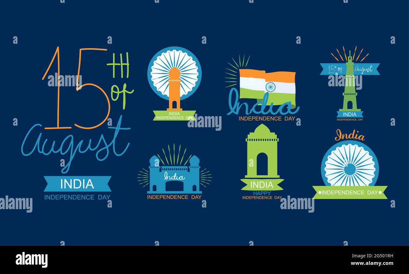 india independence day icon set Stock Vector Image & Art - Alamy