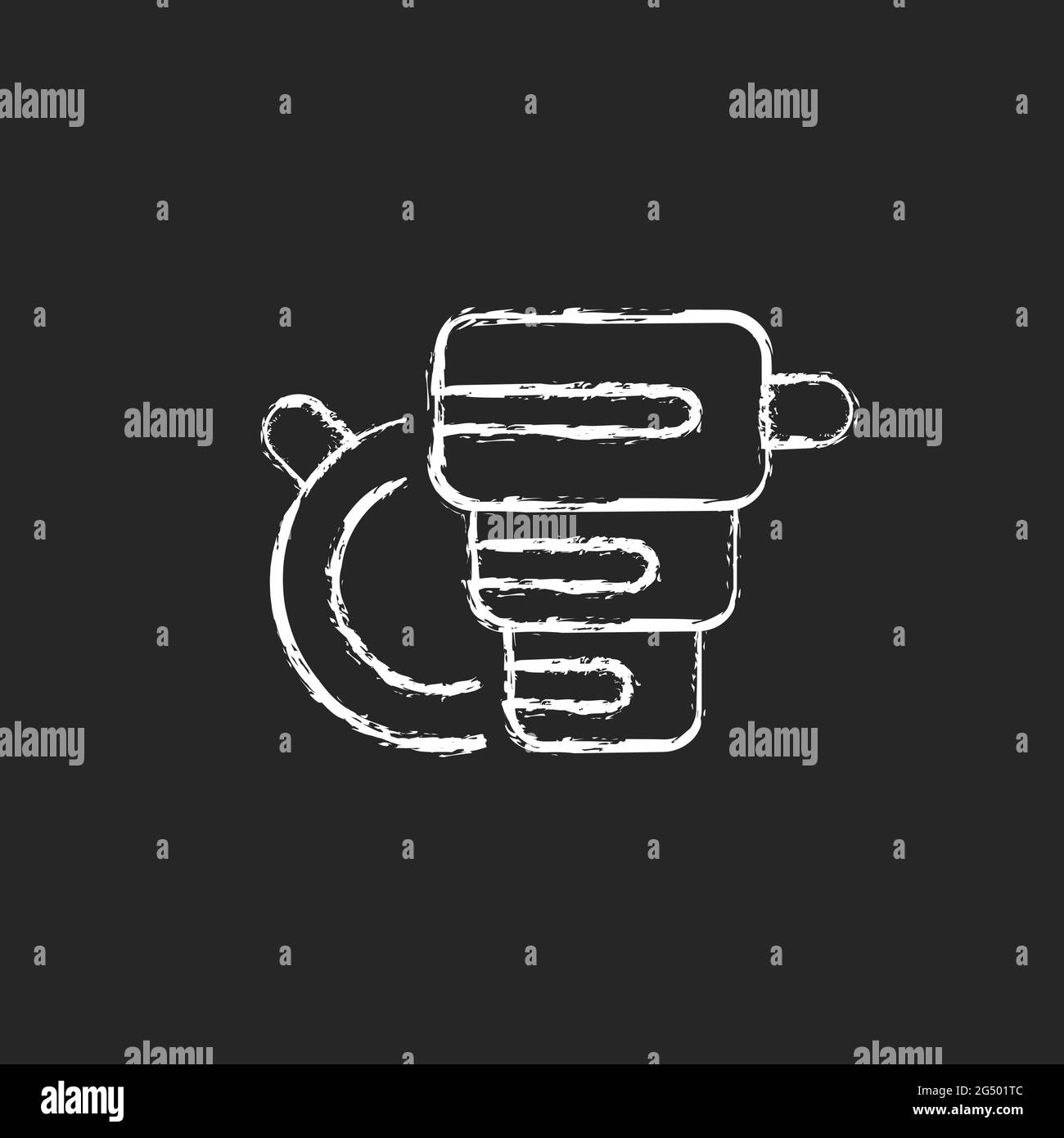 Foldable cup chalk white icon on dark background Stock Vector