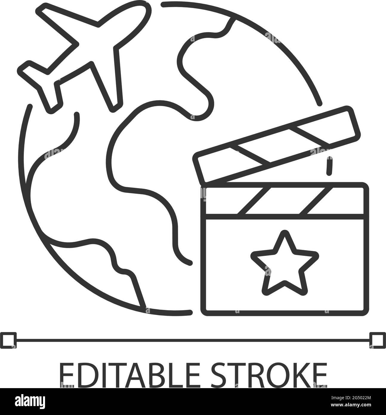 Setjetting tourism linear icon Stock Vector