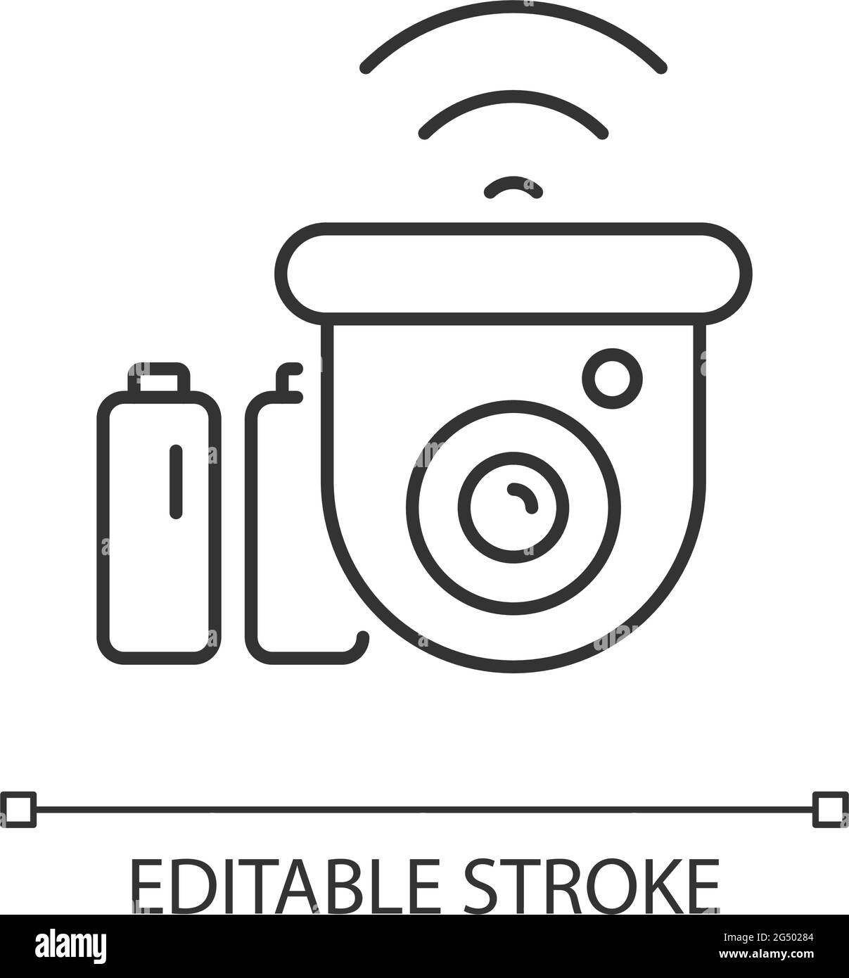 Wireless outdoor security camera linear icon Stock Vector Image & Art ...