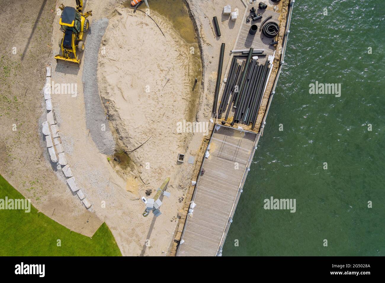 Drainage pipes made plastic canalization hires stock photography and