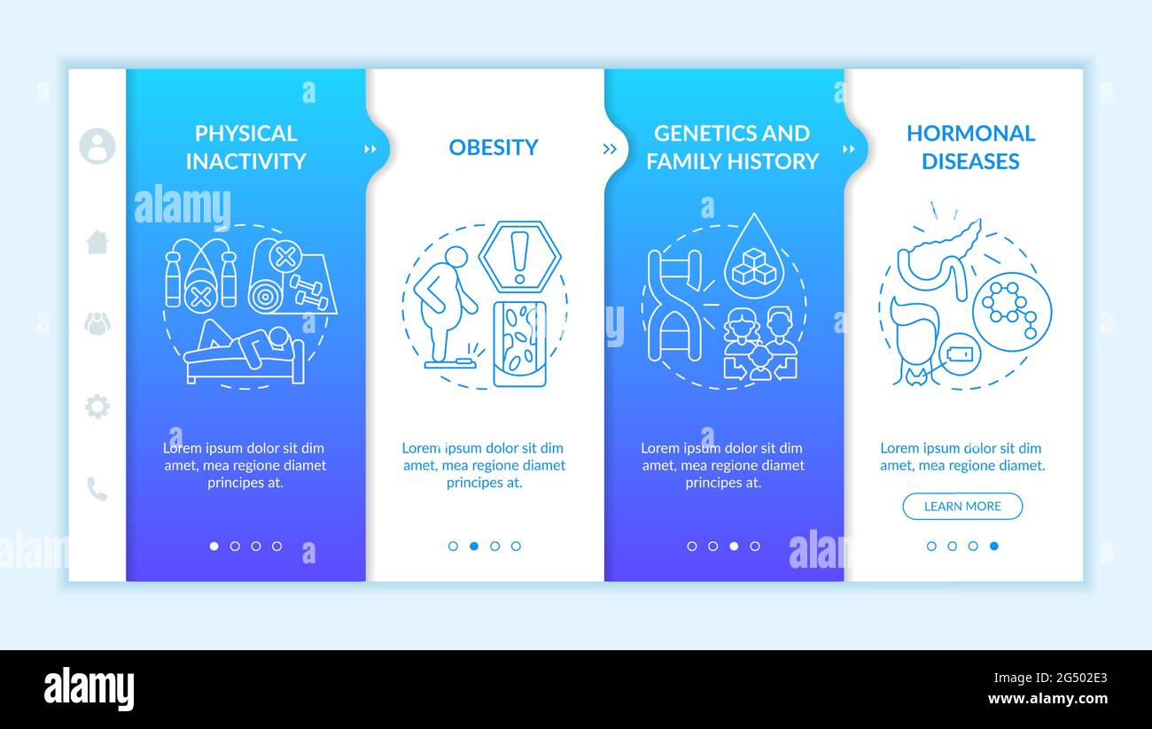 Diabetes effect onboarding vector template Stock Vector