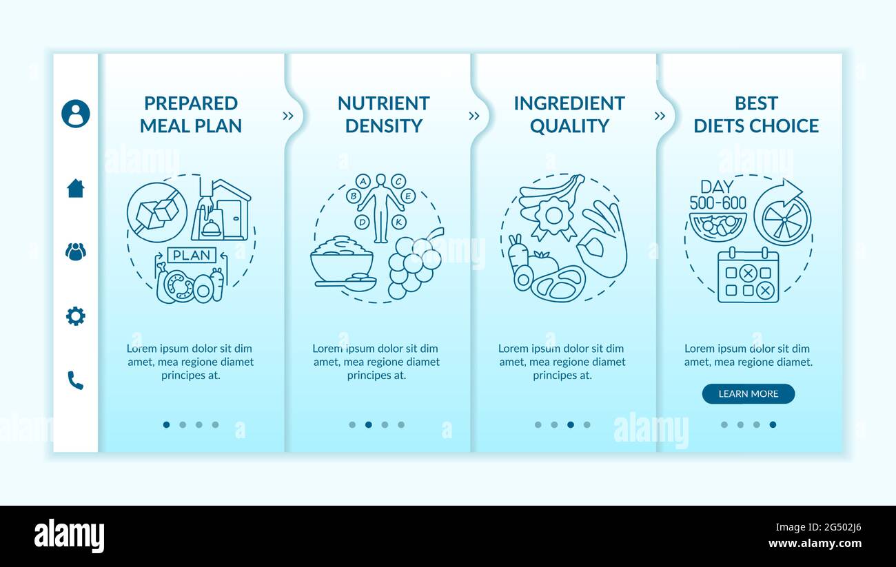 Meal preparing for diabetics onboarding vector template Stock Vector ...
